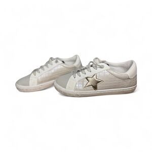 White Sneakers with Gold Star Accent